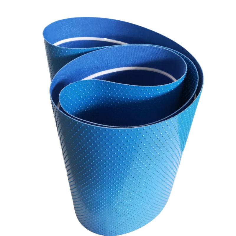 Blue PVC conveyor belt for meat and poultry