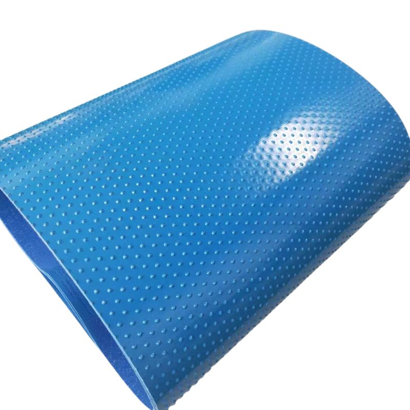 Blue PVC conveyor belt for meat and poultry