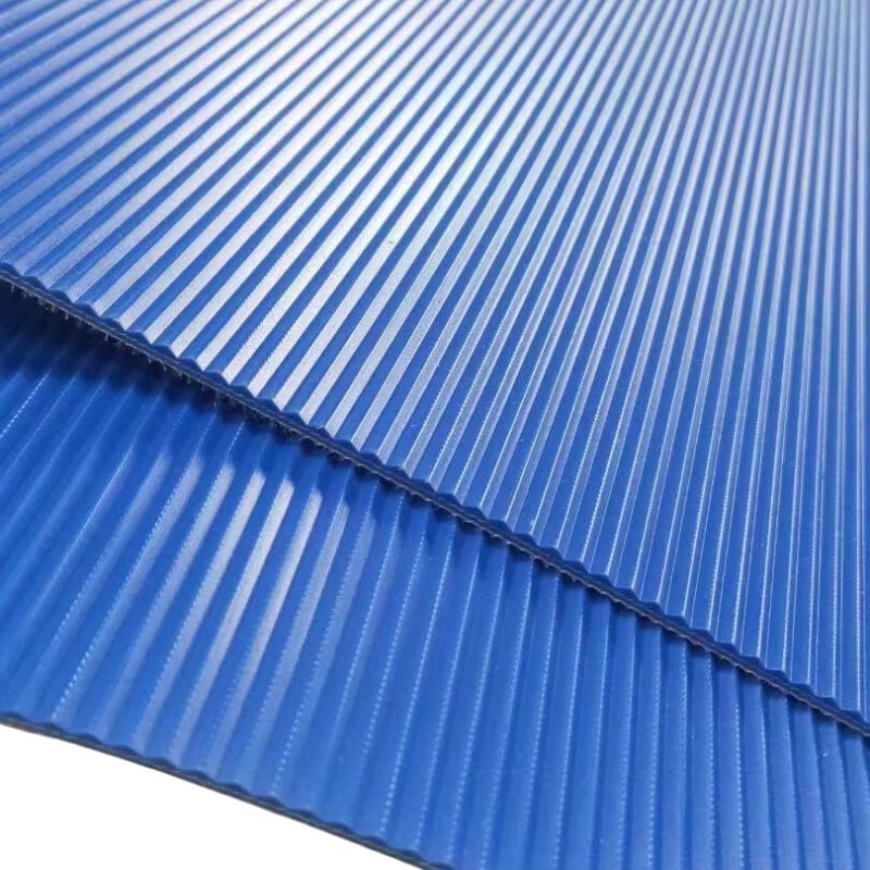 Horizontal stripes pvc conveyor belt for Meat processing plant